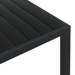 Mesa de exterior Gravian diseño de listones negro