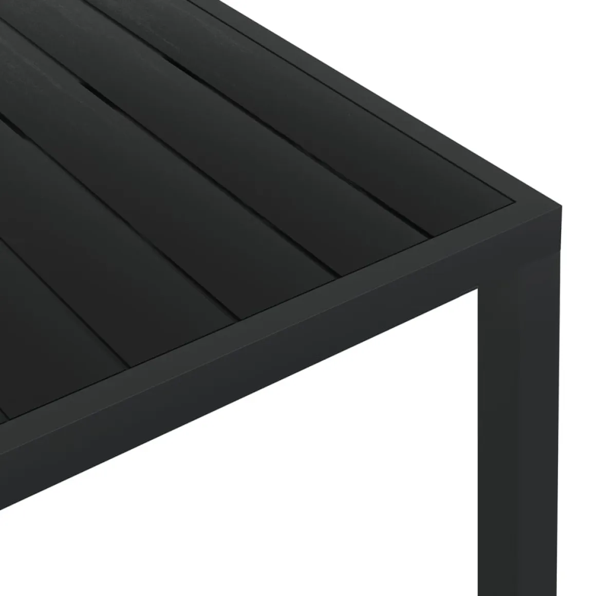 Mesa de exterior Gravian diseño de listones negro