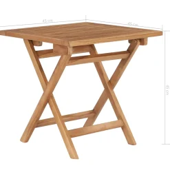Mesa de exterior Gravina diseño plegable natural 45x45x45 cm