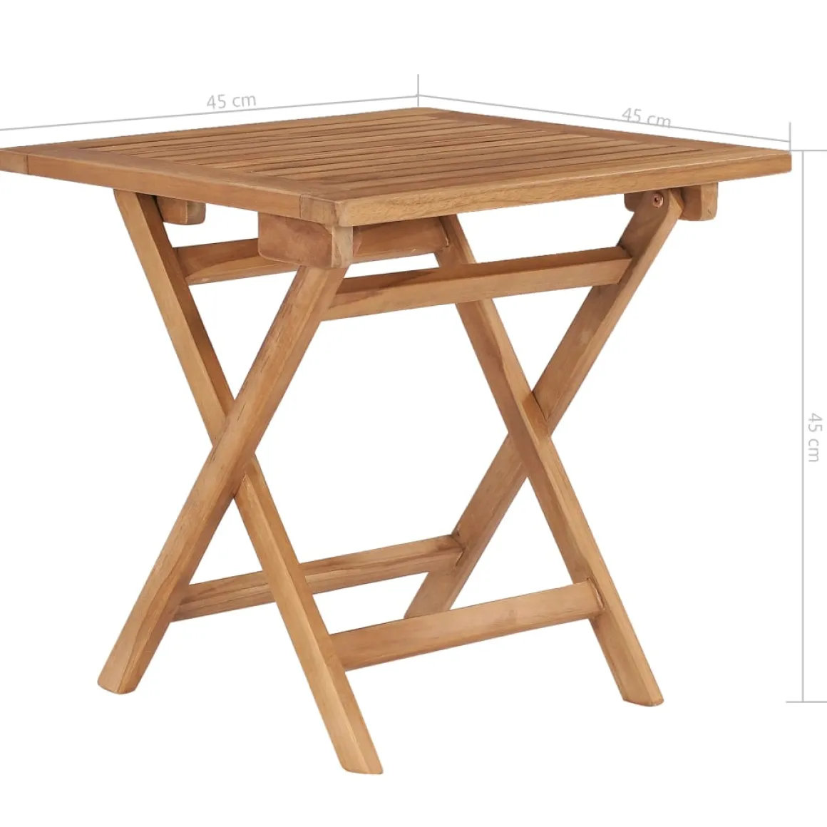 Mesa de exterior Gravina diseño plegable natural 45x45x45 cm