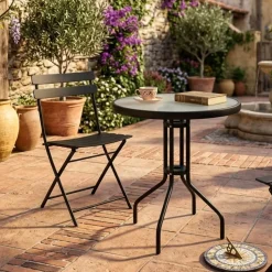 Mesa de exterior Isleta negro Ø60x70 cm