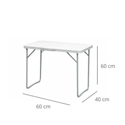 Mesa de exterior Livha plegable blanco 40x60x60 cm