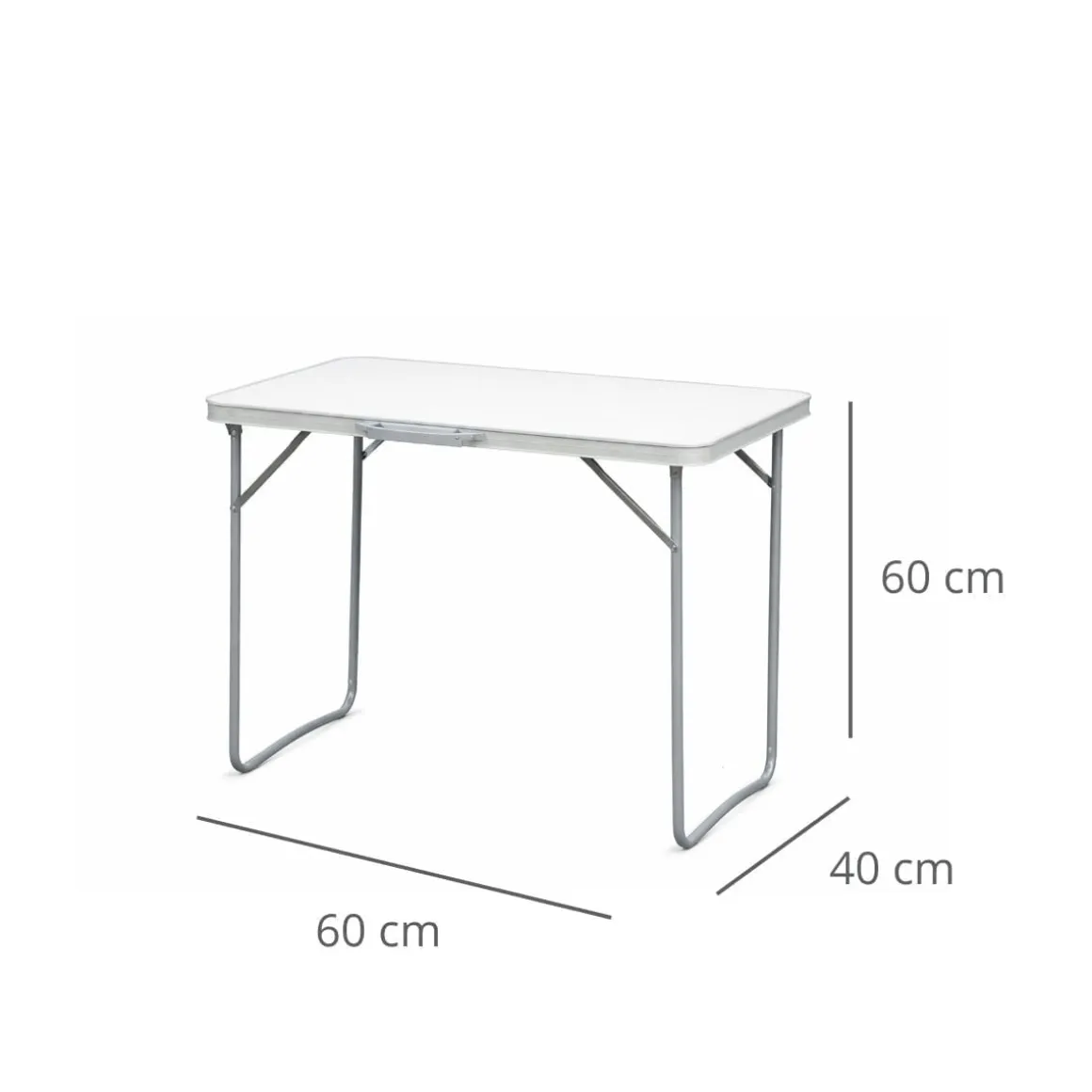 Mesa de exterior Livha plegable blanco 40x60x60 cm