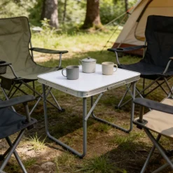 Mesa de exterior Livha plegable blanco 40x60x60 cm