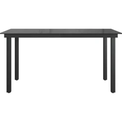 Mesa de exterior Nuvia superficie de vidrio negro 74x150x90 cm