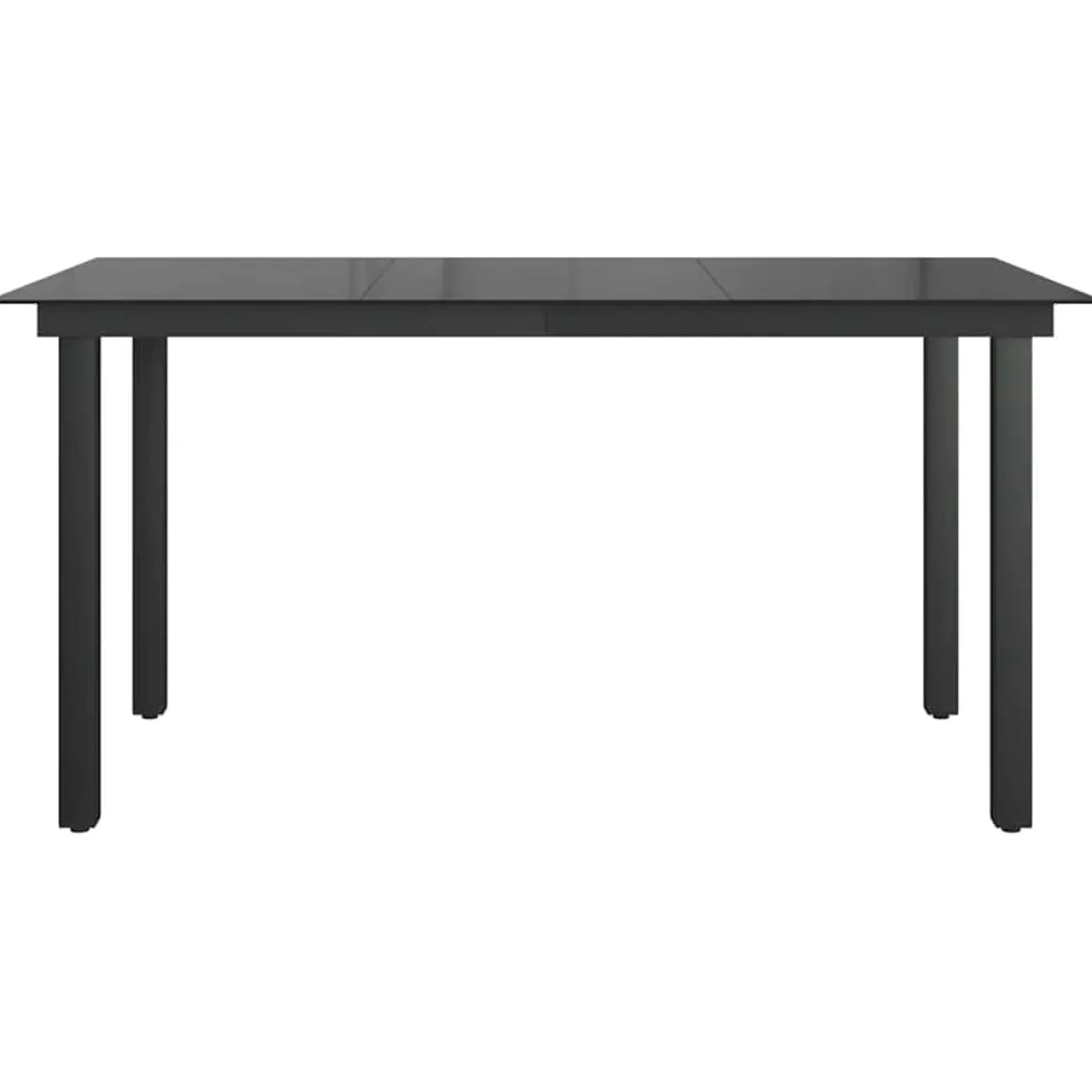 Mesa de exterior Nuvia superficie de vidrio negro 74x150x90 cm