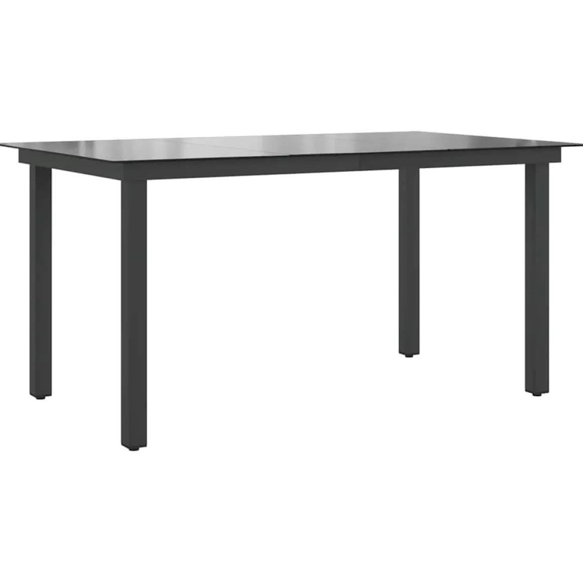 Mesa de exterior Nuvia superficie de vidrio negro 74x150x90 cm