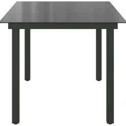Mesa de exterior Nuvia superficie de vidrio negro 74x150x90 cm
