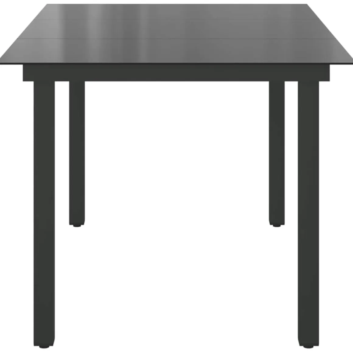 Mesa de exterior Nuvia superficie de vidrio negro 74x150x90 cm