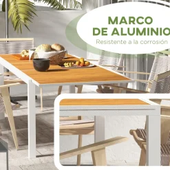 Mesa de exterior Outsunny extensible 73x180-240x94 cm