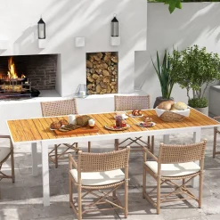 Mesa de exterior Outsunny extensible 73x180-240x94 cm