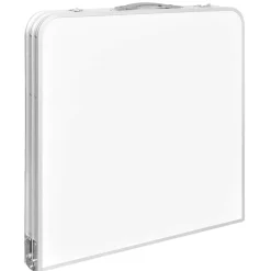 Mesa de exterior plegable altura ajustable 3 posiciones blanco 55-62-70x120x60 cm