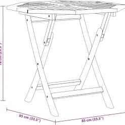 Mesa de jardín Bali plegable natural 76x85x85 cm
