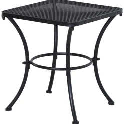 Mesa de jardín Castell Outsunny cuadrada negro 50x45x45 cm