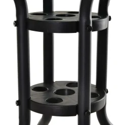 Mesa de jardín Chester Outsunny redonda con agujero para sombrilla negro Ø80x72 cm