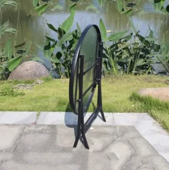 Mesa de jardín diseño plegable acero antracita Ø60x70 cm