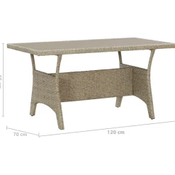 Mesa de jardín Faro gris 66x120x70 cm