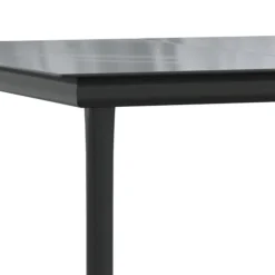 Mesa de jardín Guanajay rectangular acero y vidrio negro 74x160x80 cm