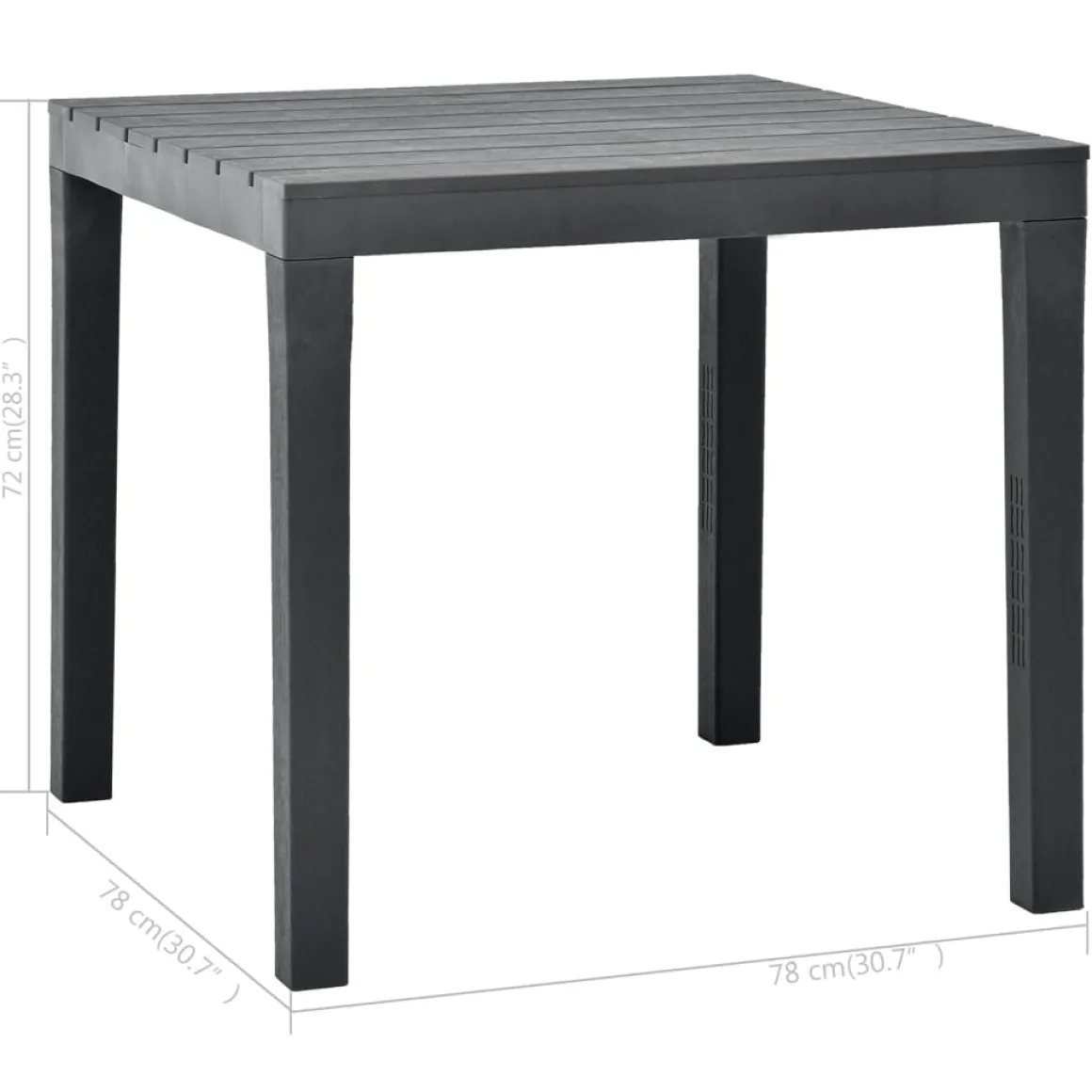 Mesa de jardín Hool 72x78x78 cm