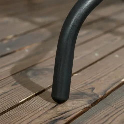 Mesa de jardín Leno Outsunny con agujero para sombrilla negro 72x76x76 cm