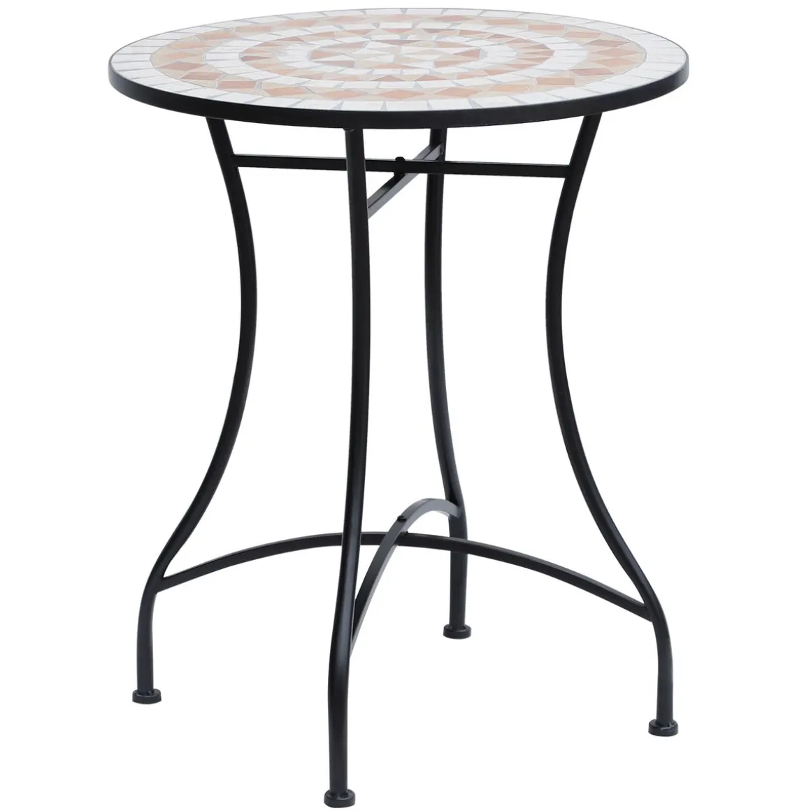 Mesa de jardín Mosaico Outsunny Ø60x71 cm