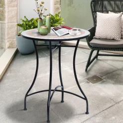 Mesa de jardín Mosaico Outsunny Ø60x71 cm