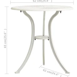 Mesa de jardín Nieve aluminio fundido blanco Ø62x65 cm