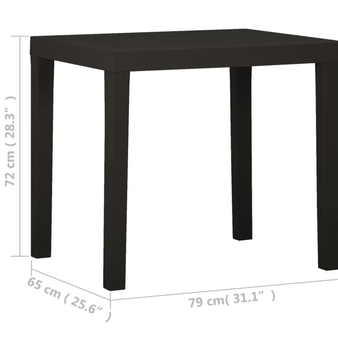 Mesa de jardín Porto gris 72x79x65 cm