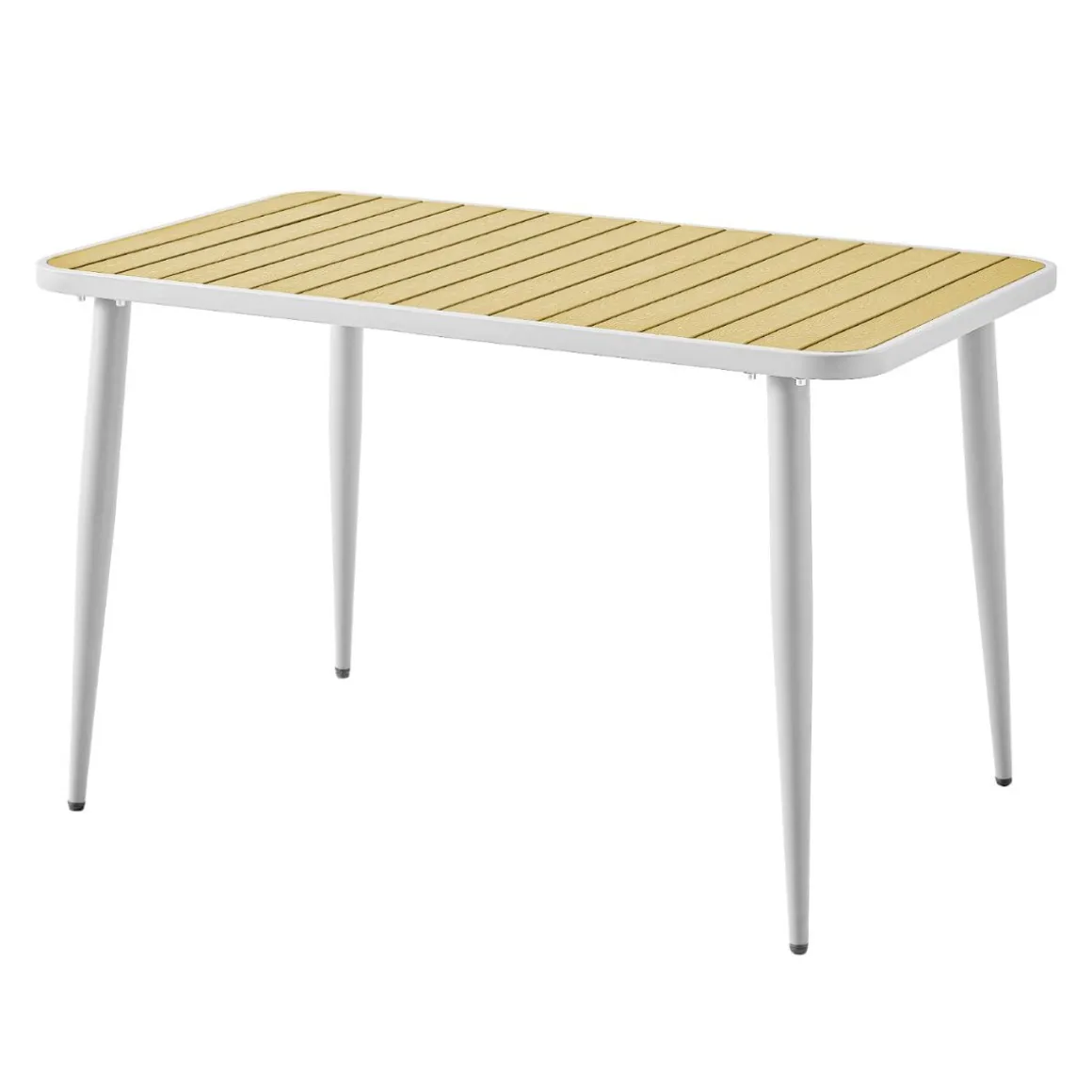 Mesa de jardín Tabarca blanco/natural 74x120x70 cm