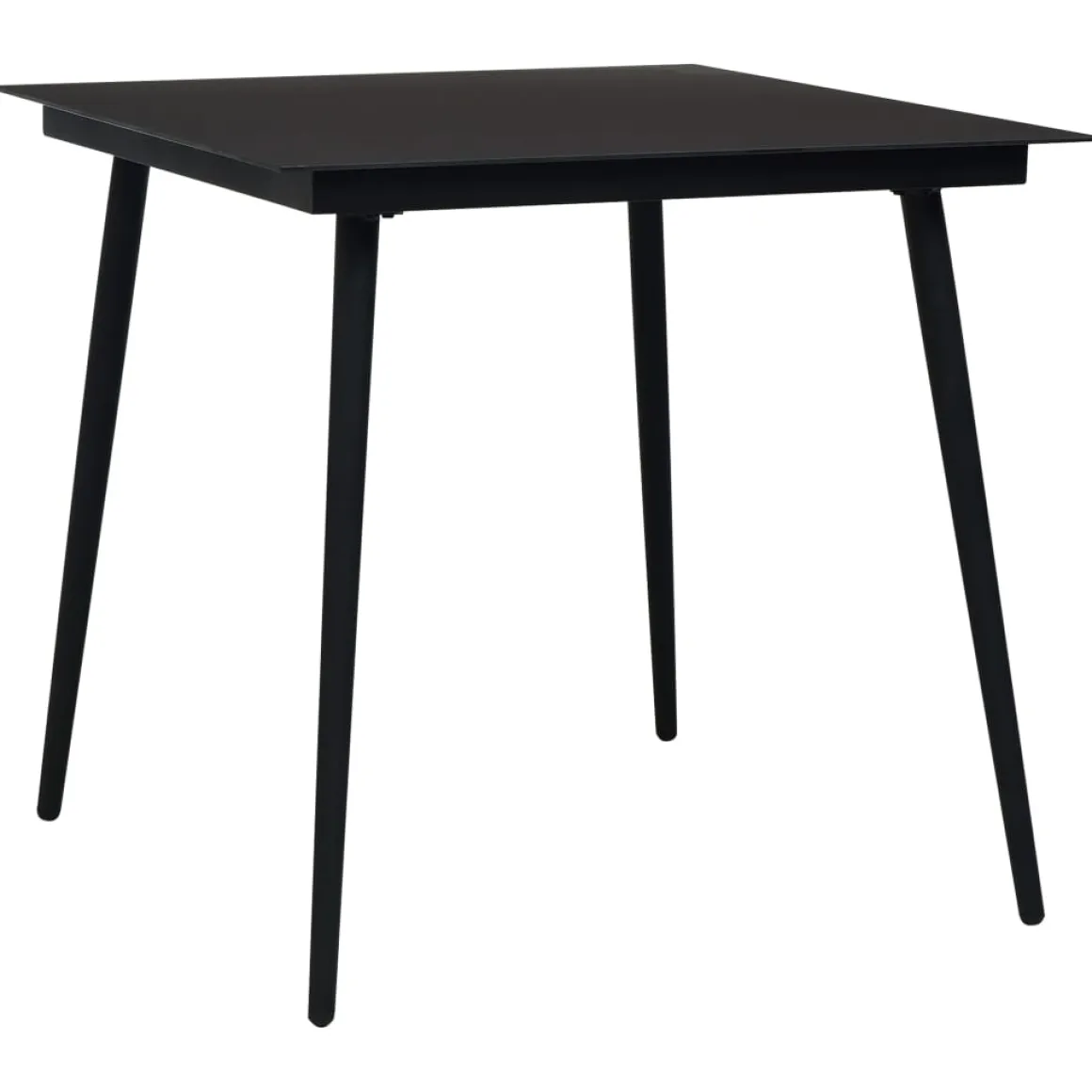Mesa de jardín Tokyo acero y vidrio negro 74x80x80 cm