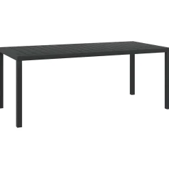 Mesa de jardín Vega diseño fijo negro 74x185x90 cm