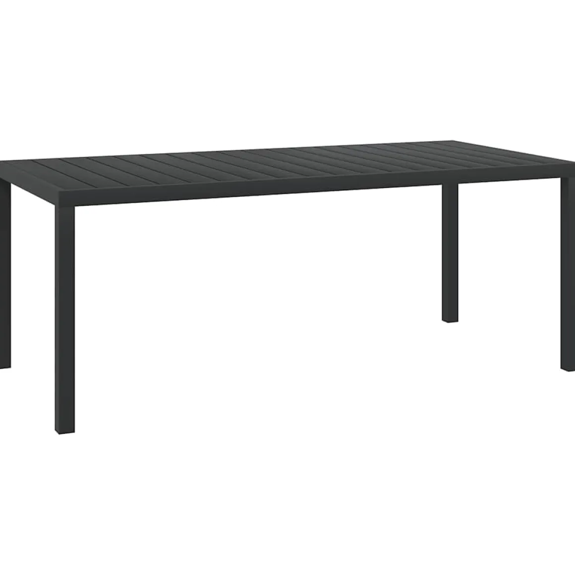 Mesa de jardín Vega diseño fijo negro 74x185x90 cm