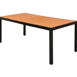 Mesa de jardín Vega diseño fijo marrón 74x185x90 cm