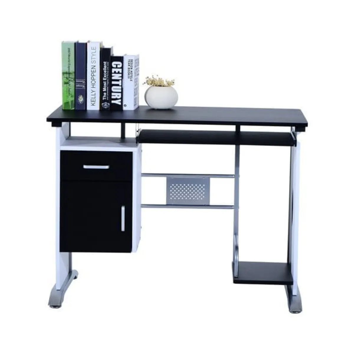 Mesa de ordenador Homcom negro/plata 75x100x52 cm