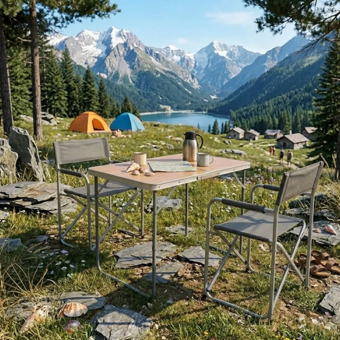 Mesa de picnic Mirya patas plegables 70x80x60 cm