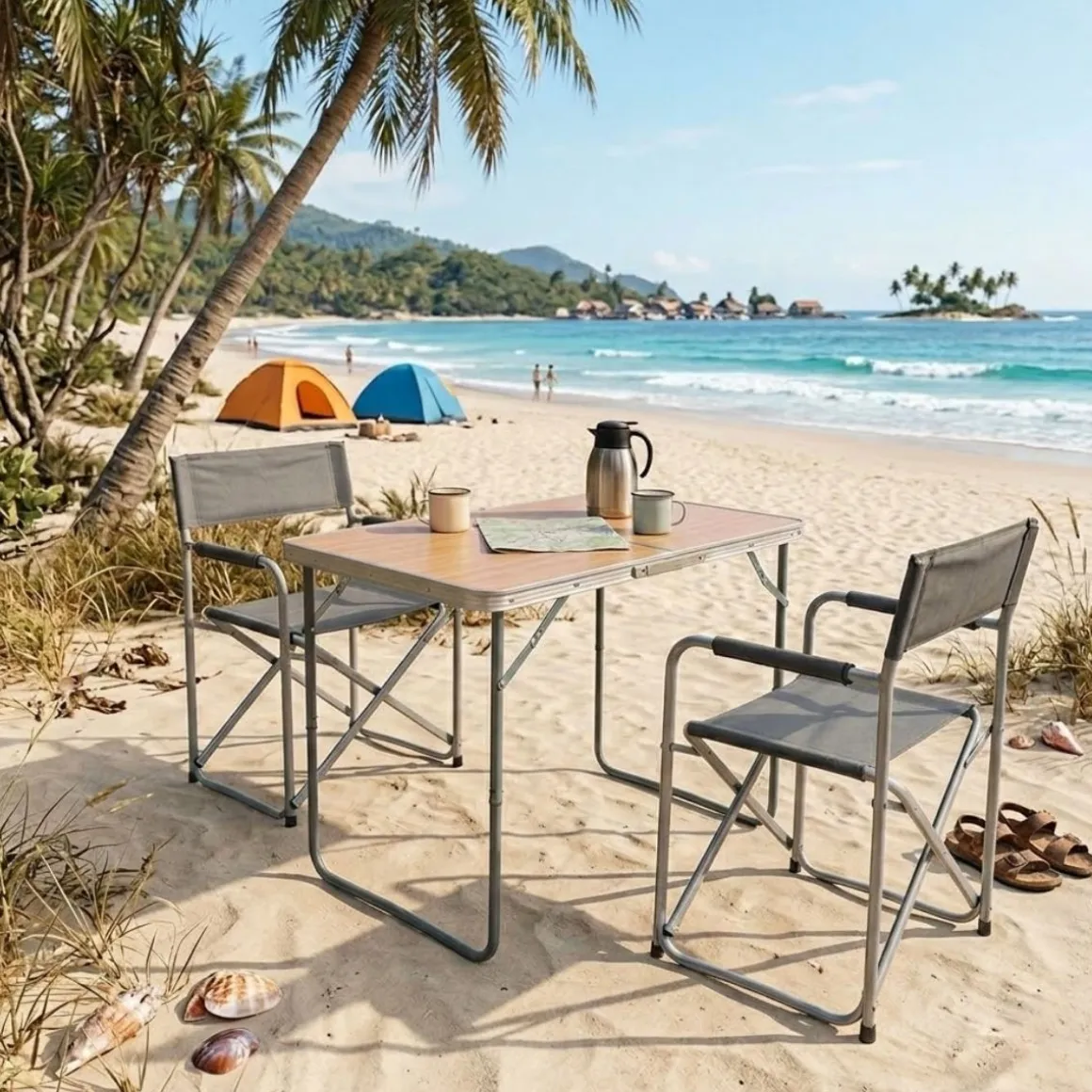Mesa de picnic Mirya patas plegables 70x80x60 cm
