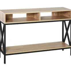 Mesa de recibidor Sheelita Homcom 2 compartimentos + estante 75x120x23,5 cm