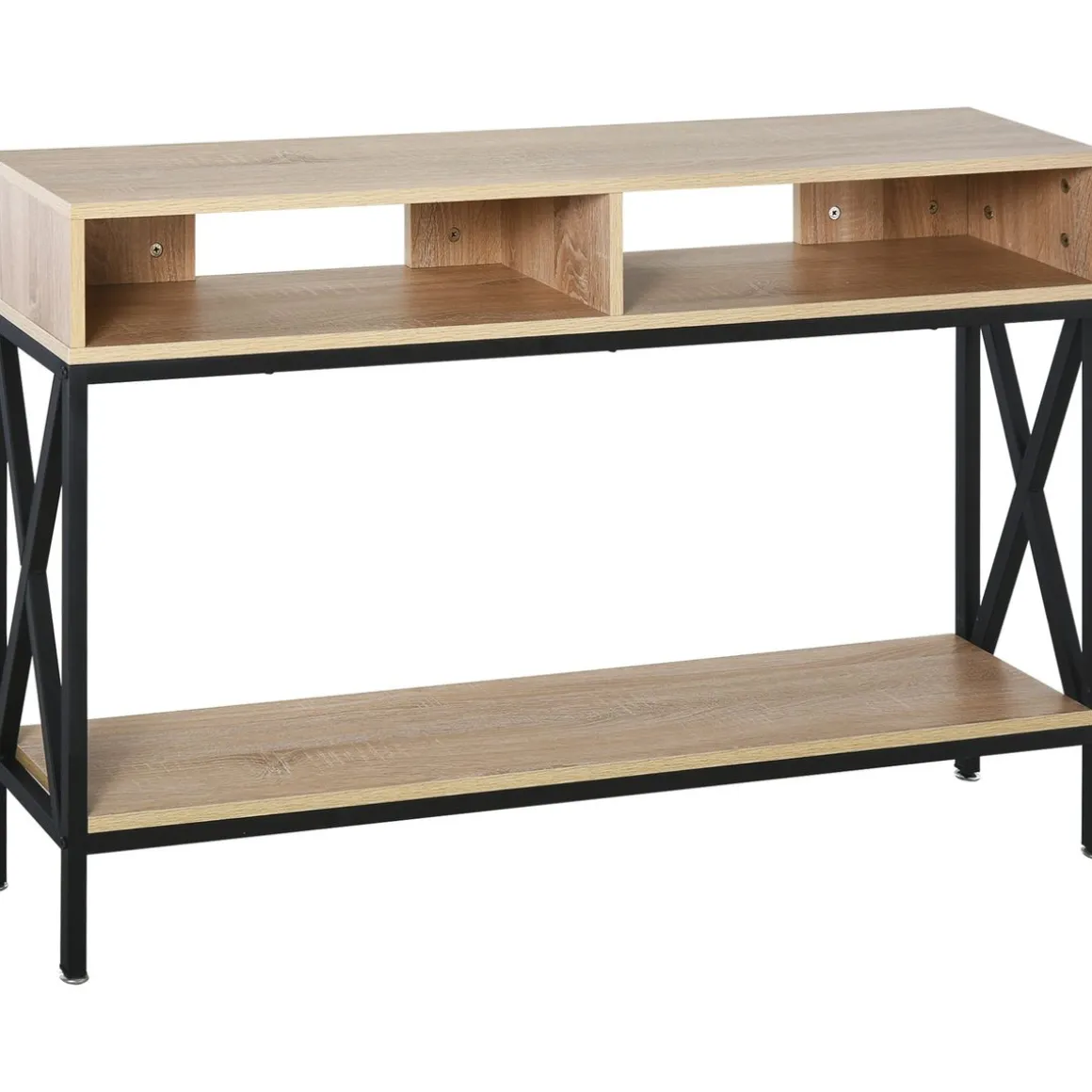 Mesa de recibidor Sheelita Homcom 2 compartimentos + estante 75x120x23,5 cm
