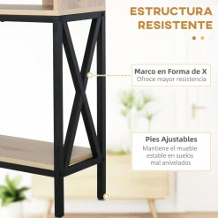 Mesa de recibidor Sheelita Homcom 2 compartimentos + estante 75x120x23,5 cm