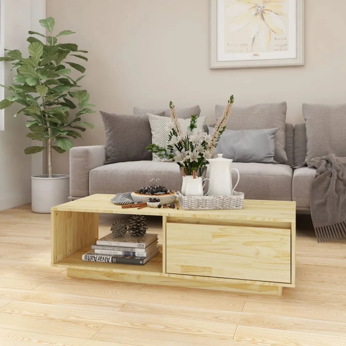 Mesa de TV NaturalWood natural 33,5x110x50 cm