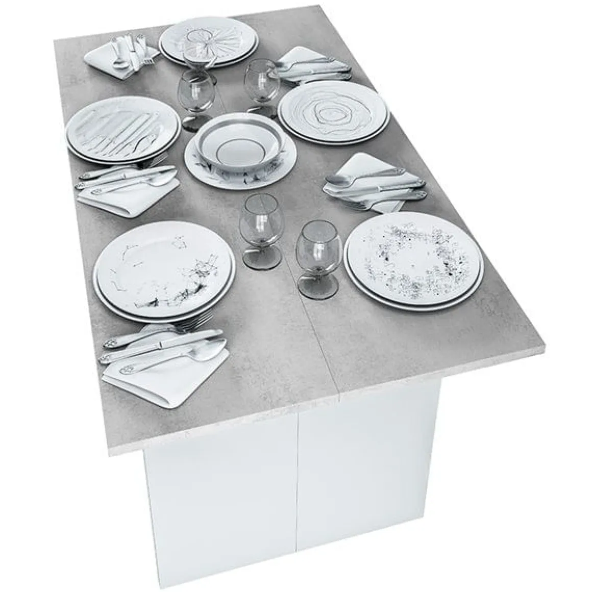 Mesa desplegable Tavolo blanco artik/cemento