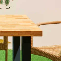 Mesa Loft rectangular uso interior y exterior 76x160x100 cm