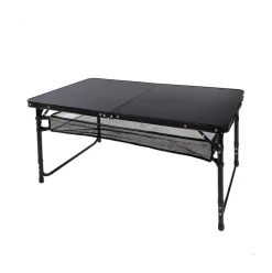 Mesa maletín Aktive altura ajustable + red auxiliar negro 60-70x120x60 cm