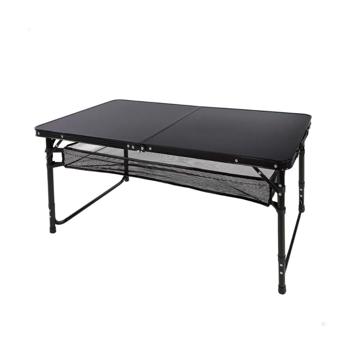 Mesa maletín Aktive altura ajustable + red auxiliar negro 60-70x120x60 cm
