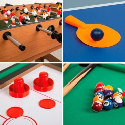 Mesa multijuegos CB Games 4 en 1 34 accesorios +6A marrón 28,5x89x42,5 cm