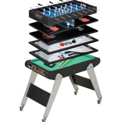 Mesa multijuegos infantil Homcom 6 en 1 +7 años negro 79x120x88 cm