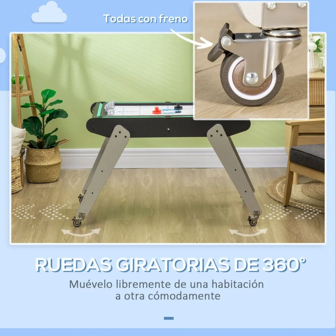 Mesa multijuegos infantil Homcom 6 en 1 +7 años negro 79x120x88 cm