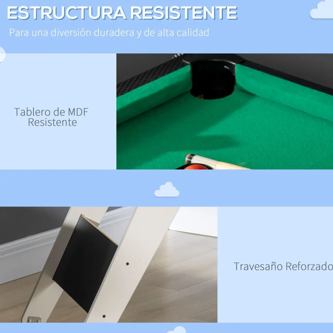 Mesa multijuegos infantil Homcom 6 en 1 +7 años negro 79x120x88 cm