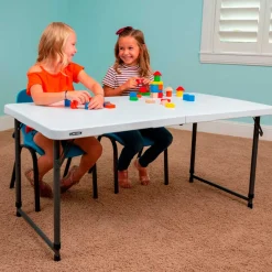 Mesa multiusos Lifetime plegable 4 alturas blanco 56-91,5x122x61 cm