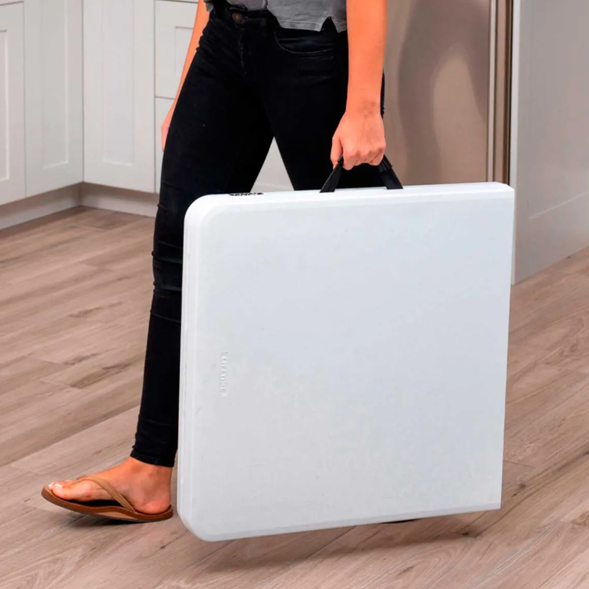 Mesa multiusos Lifetime plegable 4 alturas blanco 56-91,5x122x61 cm